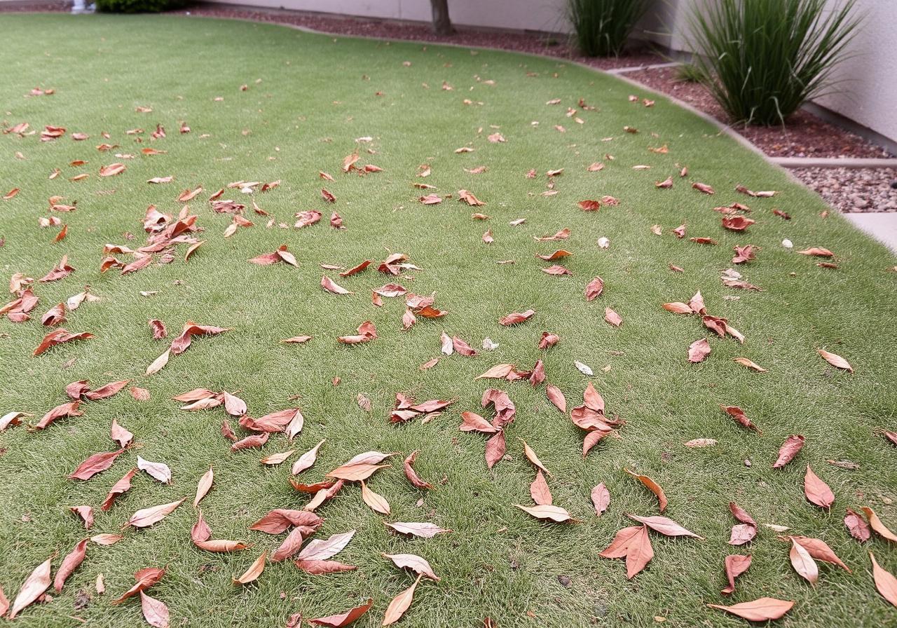 Dirty artificial turf with debris and pet stains before cleaning